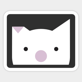 Peek-a-Boo Pig (w/Lavender Triangle and Circle) Sticker